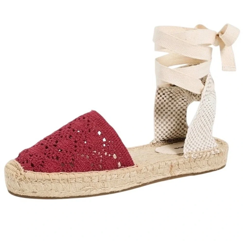 Saludos The Lauren Lace UP Crochet Espadrilles Women's size 10-10.5 NWOB Boho